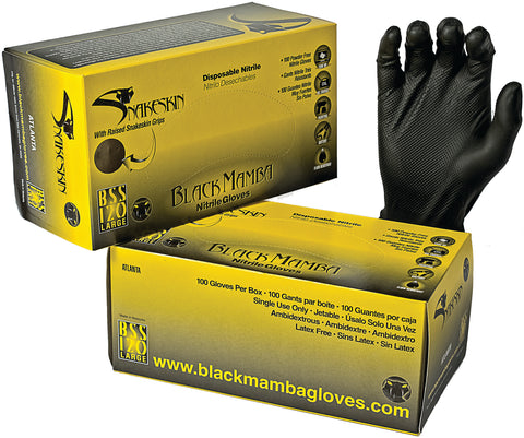 Black Snakeskin Nitrile Gloves